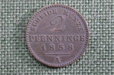 Монета 2 пфеннига, Пруссия 1858 года А. Фридрих Вильгельм IV
