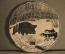 Фарфоровая настенная тарелка "Охота на кабана". Авторская работа, Андрей Галавтин.