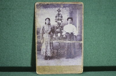 Парная фотография, две девочки. 1910 год, Царская Россия.