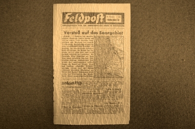 Американская листовка, полевая почта, №28, третье издание, 1944 "Наступление на Саар". Оригинал.