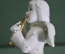Статуэтка, фигурка фароровая "Ангел, ангелочек с дудочкой". Фарфор, Азия.