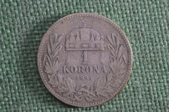 Монета 1 крона 1894 года. Австрия, Франц Иосиф. Серебро. 