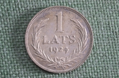 Монета 1 лат 1924 года, Республика Латвия. Lats, Republika Latvijas.