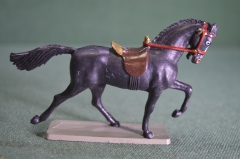 Игрушка фигурка "Лошадь конь". Солдатик. Starlux. Колкий пластик. Франция. 1970-е. #3