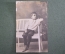 Фотография старинная "Мальчишка на скамейке". 