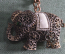Брелок подвеска "Слон слоник" , винтаж СССР, тяжелый металл, эмаль, вставка, отличный