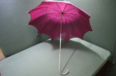 Зонт зонтик дамский винтажный от солнца, ткань. 1950-60-е годы, СССР.