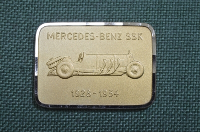 Медаль настольная "Мерседес Mercedes Benz SSK", клеймо Mayer, серебро 999 пробы. Германия.