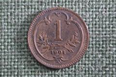 Монета 1 геллер 1901 год, Австро-Венгрия.  