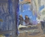 Картина "Металлургия. Московский завод Серп и молот ". Художник Петр Анурин. Масло, оргалит. СССР.