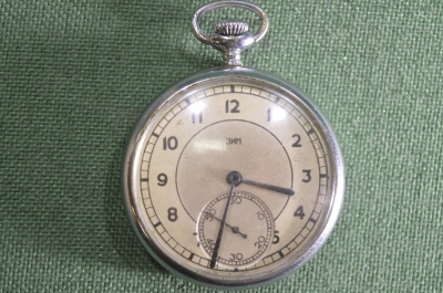 Карманные часы "ЗИМ". На ходу. 15 камней, 2-47, ЧК-6. № 78313. 1947 год, СССР.