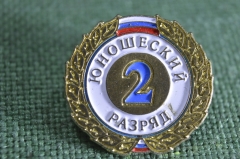 Знак, значок "2 разряд. Юношеский", цанга. Современная Россия. 