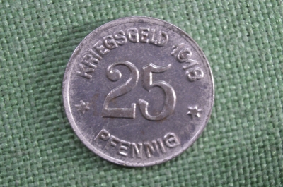 Нотгельд 25 пфеннигов, город Кобленц, Германия. 1918 год. Notgeld der Stadt Coblenz