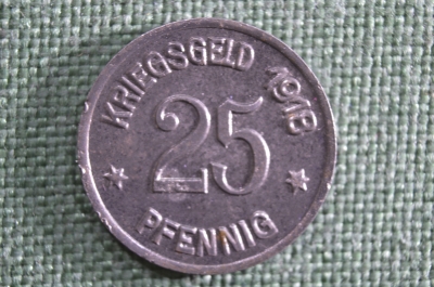 Нотгельд 25 пфеннигов, город Кобленц, Германия. 1918 год. Notgeld der Stadt Coblenz