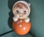 Кукла неваляшка. большая, 40 см. Пластик (целлулоид), звук работает. СССР.