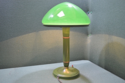 Лампа настольная "МЭП". Зеленое стекло. СССР. 1950-е годы. 