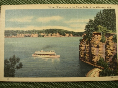 Открытка "Клиппер Виннебаго на Висконсине". Winnebago, Wisconsin.Чикаго, США. Чистая.