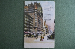 Открытка старинная "Нью-Йорк. 5-я Авеню и Валдорф. Отель Астория". Henry D. King, Esperanto.