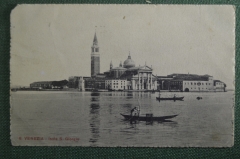 Открытка старинная "Венеция. Собор Базилика Сан-Джорджо" Гондолы. Venezia Isola di S.Giorgio. Италия