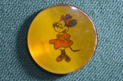 Знак, значок детский "Мини Маус". Mini Mouse. Персонажи мультфильмов. СССР.