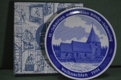 Тарелка рождественская настенная "Церковь в Швезинге 1994 год". Новая, в коробке. Dawartz Дания