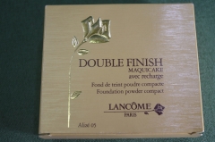 Комплект косметика пудра пудреница и сменный блок "Lancome Double Finish". Футляр. Винтаж. Франция.