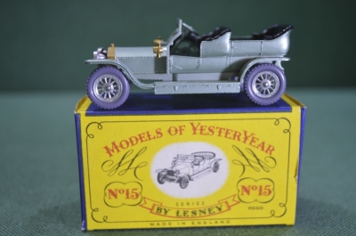Машинка игрушка "Matchbox Rolls Royce Silver Ghost №15 1907". Коробка. Великобритания. 