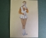 Рисунок, набросок для журнала мод "Фигуристка на коньках". 1950 -е годы. Мода, стиль