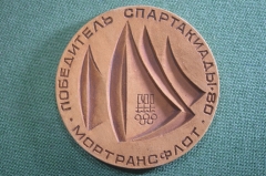 Медаль настольная "Победитель Спартакиады 80 МорТрансФлот". Керамика. 1980 год. #2