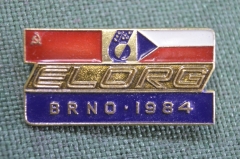 Знак, значок "Выставка Elorg". ММД. СССР. Вычислительная техника. 1984 год.