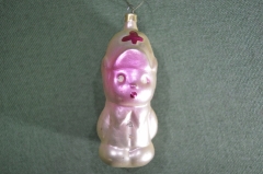 Елочная игрушка из набора незнайка "Тюбик". Стекло. МПО Иней. Медицина. СССР.