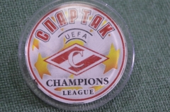 Знак, значок "Спартак UEFA Лига Чемпионов". Champions League. Пластик.