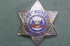 Знак, значок "Security Officer, Офицер полиции США". Sil-tone, USA.