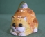 Игрушка елочная "Рыжий ленивый кот и мышка". Кошка, мышь. Керамика, майолика, ручная роспись. #1