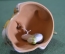 Игрушка елочная "Рыжий ленивый кот и мышка". Кошка, мышь. Керамика, майолика, ручная роспись. #1
