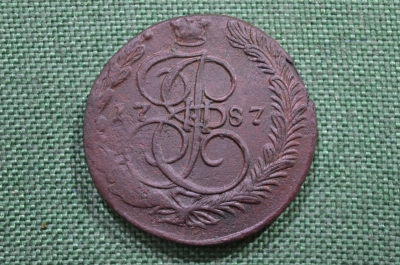 5 копеек 1787 года, ЕМ (пять копеек). Екатерина II, медь (Екатерининский пятак). 