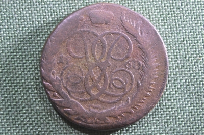 Монета 5 копеек 1760 года, ММ. Медь. Елизавета. Российская Империя.