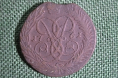 Монета 2 копейки 1761 года. Медь, царская Россия. Елизавета I.