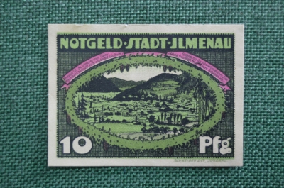 Бона, банкнота, Нотгельд 10 пфеннигов 1921, Ильменау, Германия