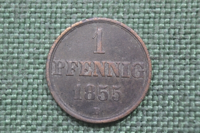 Монета 1 пфенниг 1855 года. Германия, Ганновер
