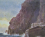 Открытка старинная "Лодка у скалы", чистая, до 1917 года