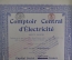 Ценная бумага. Центральный Электросчетчик. Central d'Elecrticite. Акция 1000 франков. Бельгия, 1923